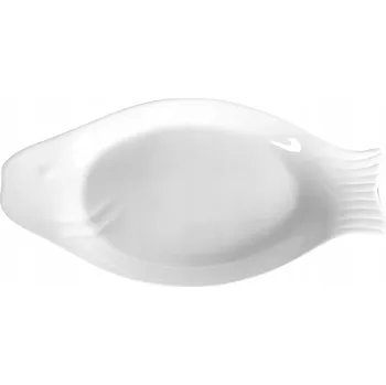 Talíř Porcelánový servírovací talíř na chuťovky, uzeniny, sendviče RYBA 25,5x13cm