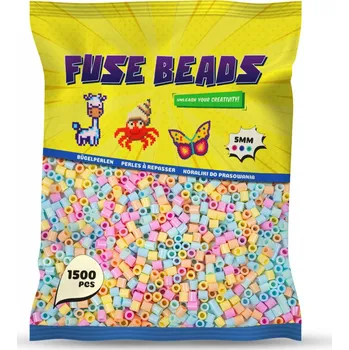 Dětské navlékací korálky Zažehlovací korálky PASTELOVÉ 1500 ks Benny Beads Velikost Midi 5 mm