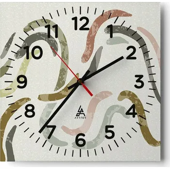 Hodiny Nástěnné hodiny do obýváku 40x40 Pastelové Tiché Skleněné hodiny