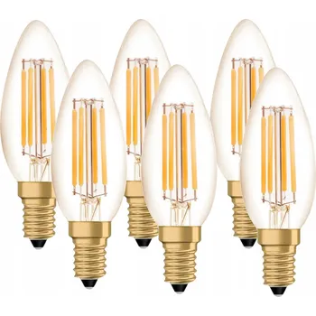 Žárovka 6x ŽÁROVKA SVÍČKA E14 LED filament 4W teplá bílá