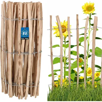 Plot Lískový plot oplocení obruba palisáda břidlice 100 cm - 100 cm \ 7-8 cm
