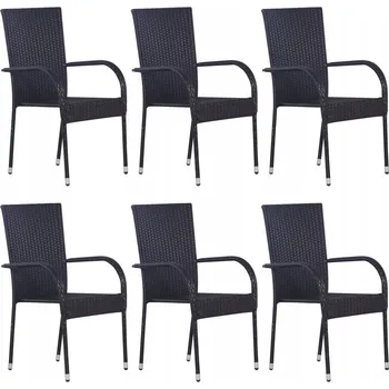 Zahradní nábytek Zahradní židle VidaXL umělý ratan černá