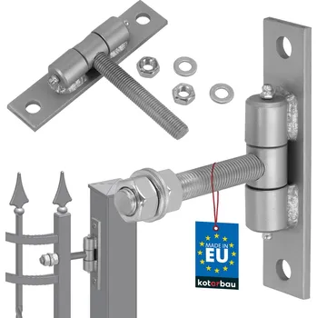 Příslušenství pro plot Závěs brány s maznicemi šroubovací stříbrný fi 16 mm - stříbro \ 16 mm