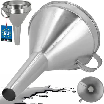 Kanystr Pozinkovaná kovová nálevka se sítkem na olej palivo 17 cm - jednoduchý \ 17 cm