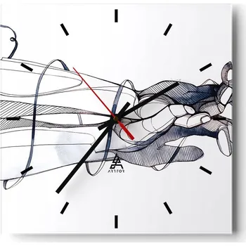 Hodiny Velké nástěnné hodiny 40x40 Abstrakce Skleněné tiché hodiny