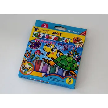 Speciální výtvarná barva Barvičky na sklo slupovací - SADA 6 barev