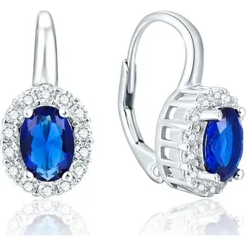 Náušnice Stříbrné náušnice Beneto s modrými krystaly AGUC1167