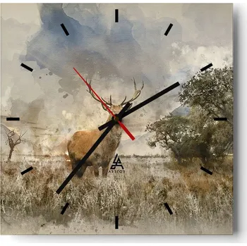 Hodiny Velké nástěnné hodiny 40x40 cm Zvířata Skleněné tiché hodiny