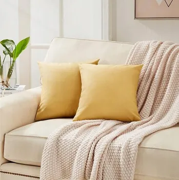 Povlak na polštářek Sada 2 povlaků na polštáře imitace lnu v boho stylu 50x50 cm YOUDENOVA