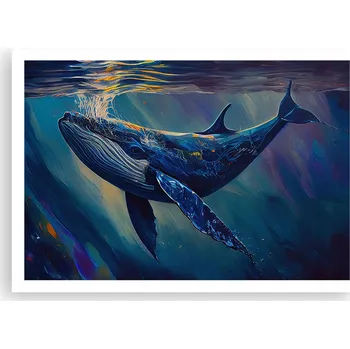 Obraz Plakát na zeď bez rámu 100x70 velryba obraz plakáty do obývacího pokoje ložnice