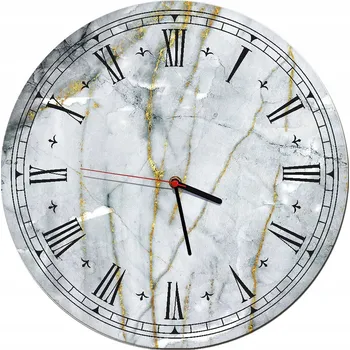 Hodiny Nástěnné hodiny do obýváku, kuchyně, dekorace do bytu, mramorový vzhled, 30 cm