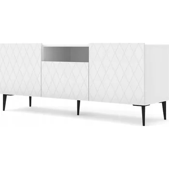 Televizní stolek TV stolek Diuna 2D1K 145 cm bílý matný, nožičky