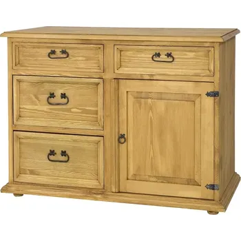 Ložnice KD718 dřevěná rustikální komoda z přírodní borovice Drewmax (Povrch přírodní vosk)