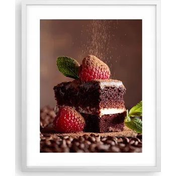 Obraz Obraz plakát v bílém rámu 40x50 - foto plakát s motivem dortu do obýváku