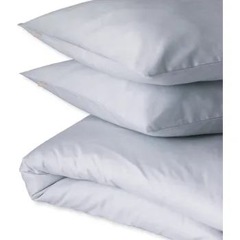 Povlečení Saténové Povlečení 140x200 Povlaky na polštáře 70x80 Prémiová Bavlna Světle šedá