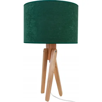 Lampička Stolní lampa dřevěná zelené stínidlo TRIVET HELLUX