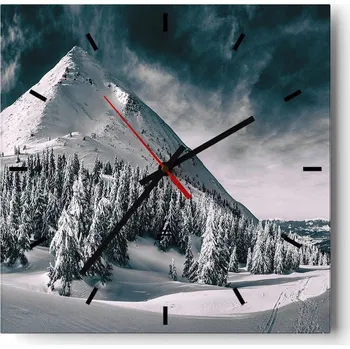 Hodiny Velké nástěnné hodiny 40x40 Krajina Skleněné hodiny Tiché