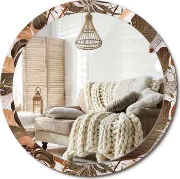 Zrcadlo Zrcadlo nástěnné s ozdobným skleněným rámem XXL 100 cm Palmové listy