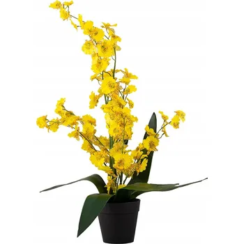 umělá květina UMĚLÝ KVĚT ORCHIDEJ žlutá, výška 54 cm