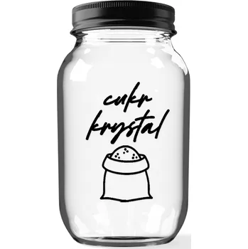 Sklenice Úklid pro klid Sklenice na cukr krystal Velikost: 0,9 l, Typ písma: Psací