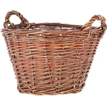 Proutěný koš s ušima na dřevěné hračky ovoce - ⌀40 cm - 40 cm
