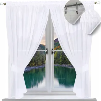 Hotová záclona rovná 150x300 hladká záclona lapač záclony voál klasická