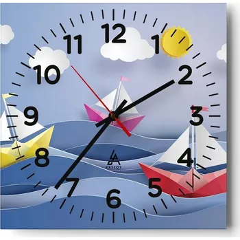 Hodiny Nástěnné hodiny do obýváku 40x40 Pro děti Tiché hodiny na skle Bez hlučný