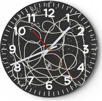 Hodiny Kuchyňské nástěnné hodiny 30x30 Abstrakce Moderní skleněné hodiny Tiché