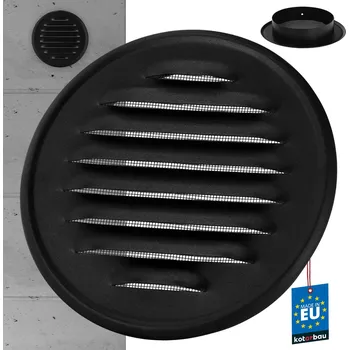 Větrací mřížka Větrací mřížka z nerezové oceli s kulatými oky fi 125 mm - černá \ 125 mm