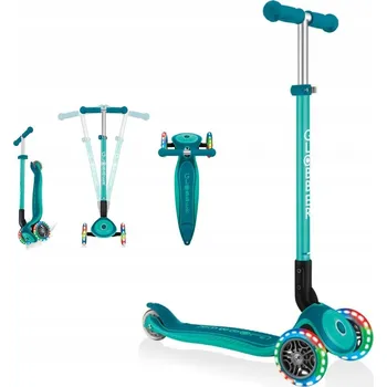 Koloběžka Lehká skládací koloběžka pro děti s nastavitelnou výškou, 3 kolečka a LED osvětlením Primo Globber