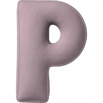 Polštář Polštář velurový písmeno P, 40 cm VELKÝ, růžový