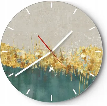 Hodiny Velké nástěnné hodiny 40x40 Art Deco Skleněné hodiny Kulatý Tiché