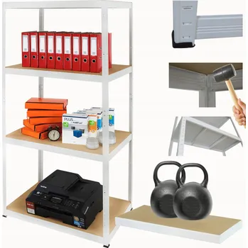 Dílenský regál Kovový regál do skladu, garáže, stojan HELIOS 180x110x35cm, 4 police, nosnost 275kg