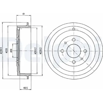 Brzdový buben Brzdový buben DELPHI BF366
