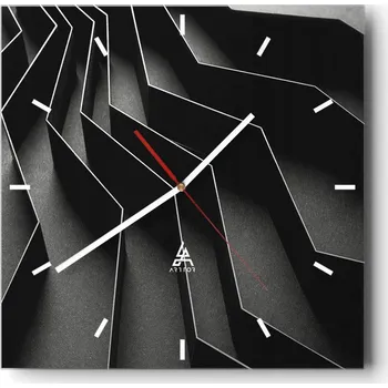 Hodiny Velké nástěnné hodiny na zeď 40x40 3D Skleněné hodiny Čtvercové Tiché