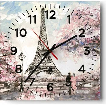 Hodiny Kuchyňské nástěnné hodiny 30x30 Město Skleněné hodiny do obýváku Moderní Tiché