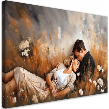 Obraz Obraz na plátně, Zamilovaný pár ležící na louce 60x40