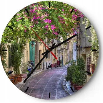 Hodiny Nástěnné hodiny do kuchyně 30x30 Architektura Skleněné hodiny do obýváku Tiché