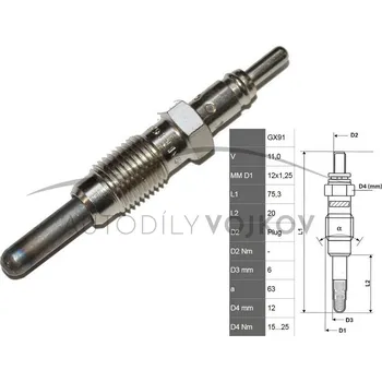 Zapalovací a žhavicí svíčka Žhavící svíčka Fiat Punto 1999 - 2010 1.9 D