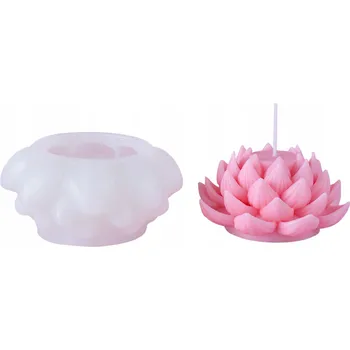 Výroba svíčky Silikonová forma na svíčky, vosk, mýdlo, odlitky ze sádry, pryskyřice - 3D KVĚT LOTOSU