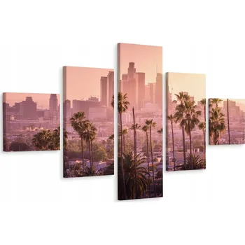 Obraz Obraz 5 Dílný LOS ANGELES Město 3D Efekt 200x120