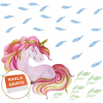 Samolepící dekorace Samolepka na stěnu jednorožci pro děti 100x95 cm