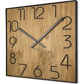 Hodiny Dřevěné nástěnné hodiny Wood Square čtvercové 50 do obýváku hodiny na zeď