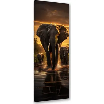 Obraz OBRAZ NA PLÁTNĚ Sloni Afrika Safari 30x90