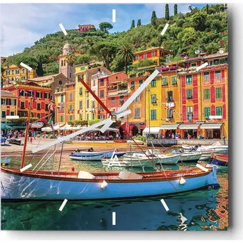 Hodiny Velké nástěnné hodiny 40x40 Architektura Skleněné hodiny Tiché