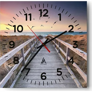 Hodiny Nástěnné hodiny do obýváku 40x40 Krajina Bezhluczne Skleněné hodiny Tiché