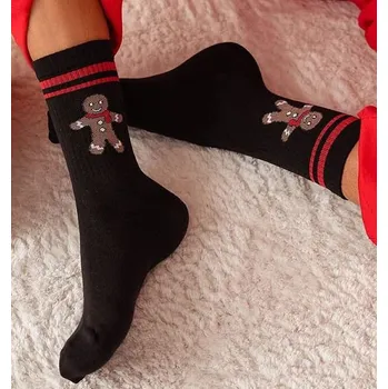 Dámské ponožky DOVOZ EU Dámské ponožky perníček černé Velikost: 37/41