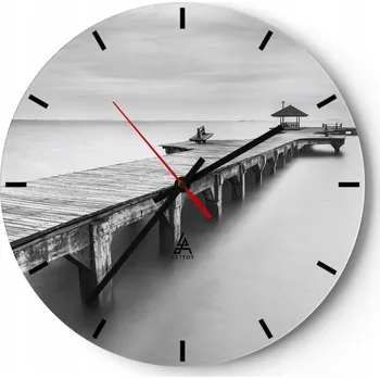 Hodiny Velké nástěnné hodiny 40x40 Krajina Skleněné hodiny Kulatý Tiché
