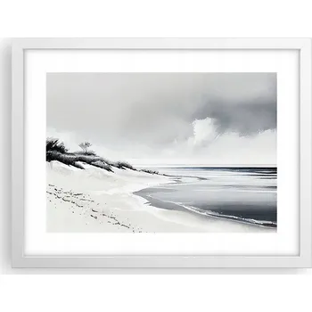 Obraz Obraz plakát v bílém rámu do obýváku 40x30 písečné duny foto plakáty na zeď