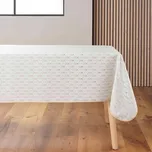 OBDÉLNÍKOVÝ BÉŽOVÝ UBRUS SE SVĚTLOVÝM VZOREM DO JÍDELNY 145 X 240 CM